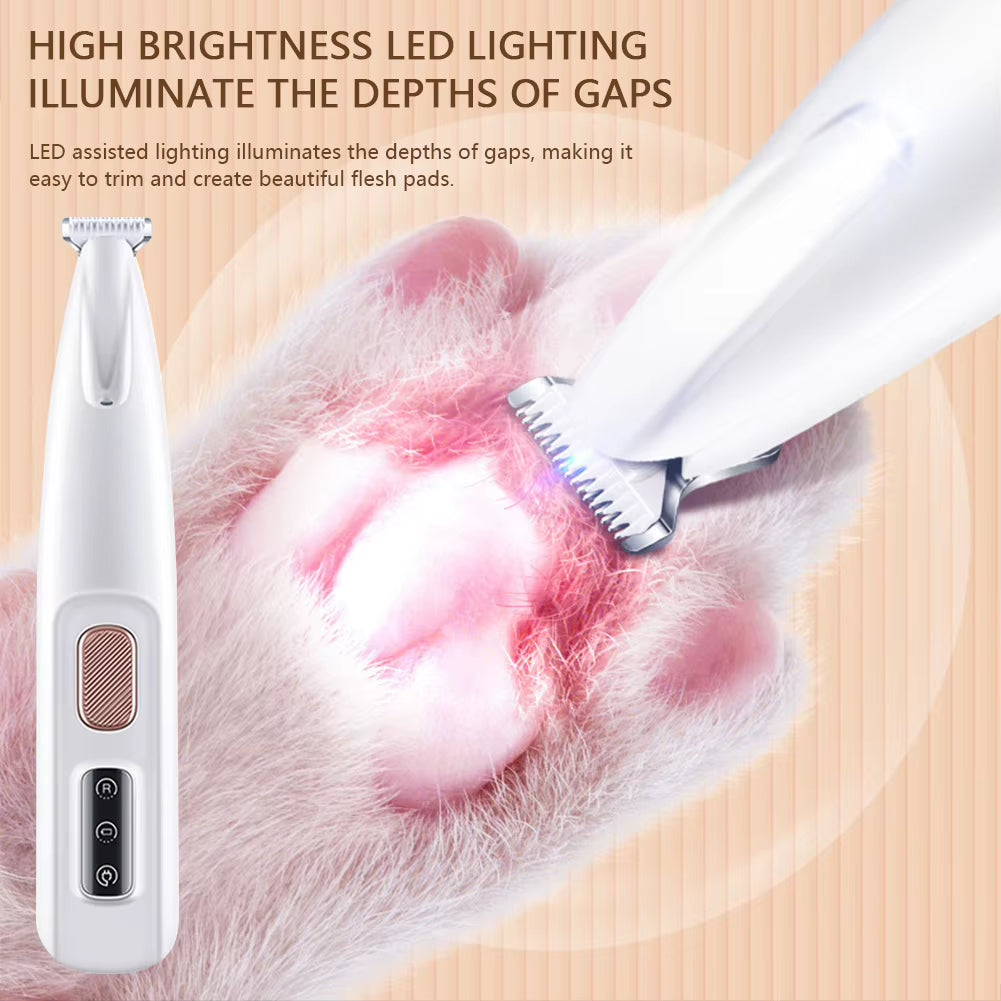Dog Paw Trimmer with LED Light Fully Waterproof Portable Pet Hair Trimmer with Display Dog Clippers Grooming 18Mm Widen Blade